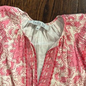 Bella Tu Pink Patterned Long Sleeve Dress